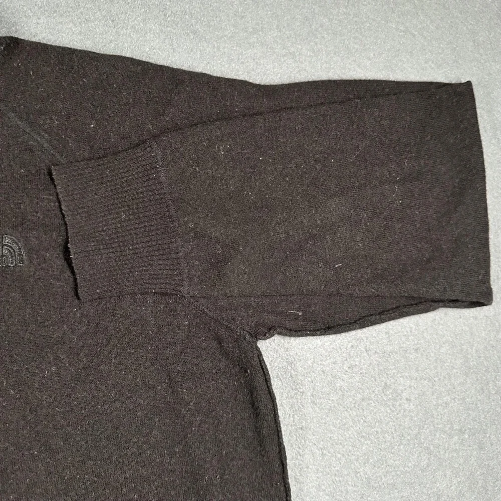 The North Face Sweater Mens Large Gray Cotton Wool 1/4 Zip Mock Neck Pullover‎